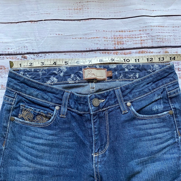 Paige Hollywood Hills Classic Rise Bootcut Embroidered Jeans 26 - Picture 3 of 8